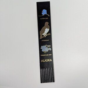 State of Alaska Leather Fringe Bookmark
